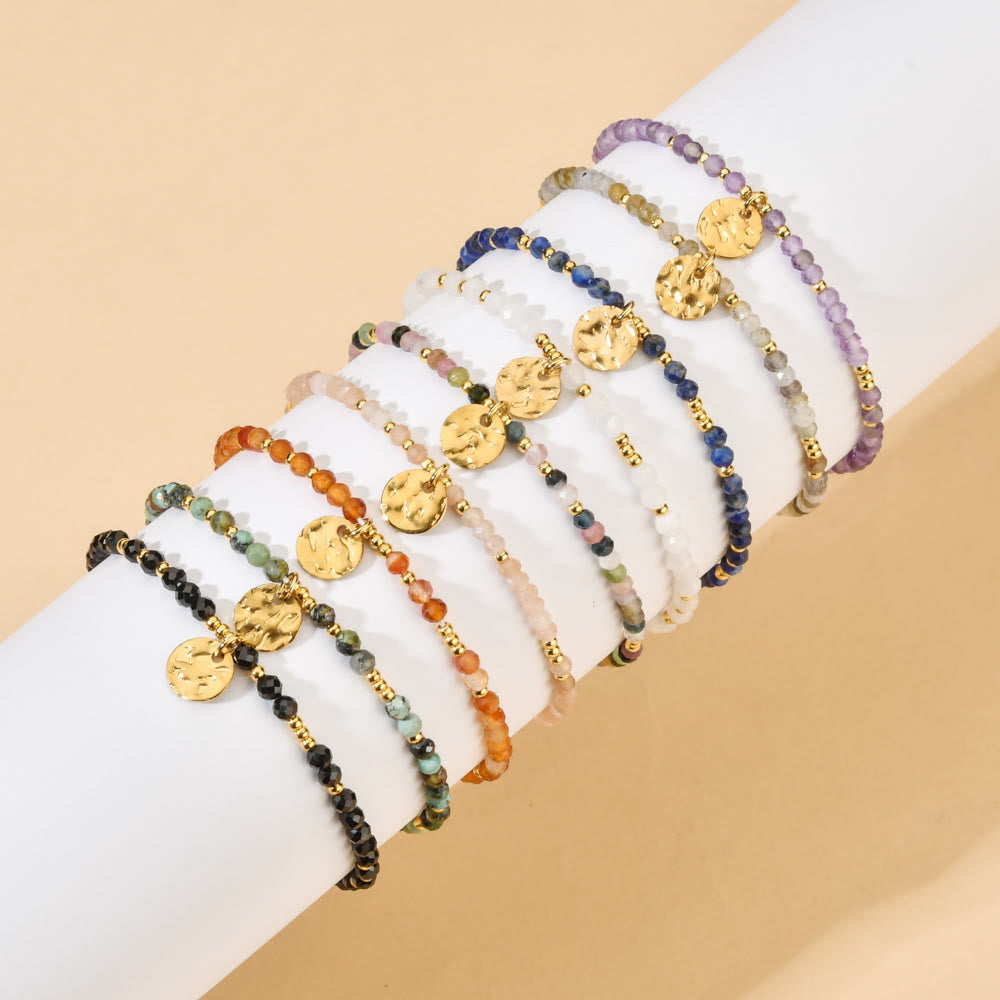 Bracelet ajustable Olivenorma Fortune Biscuit en mini-perles naturelles et pierres précieuses - image 1