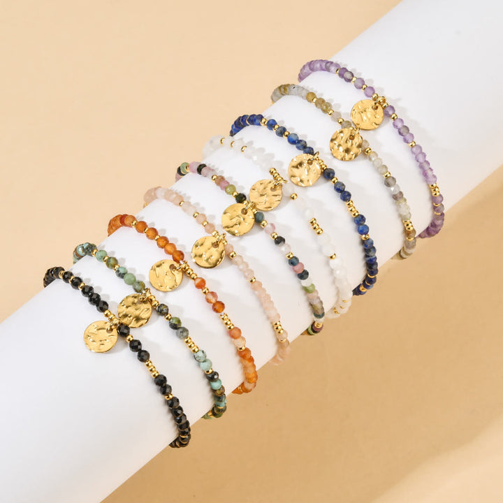 Bracelet ajustable Olivenorma Fortune Biscuit en mini-perles naturelles et pierres précieuses - image 1