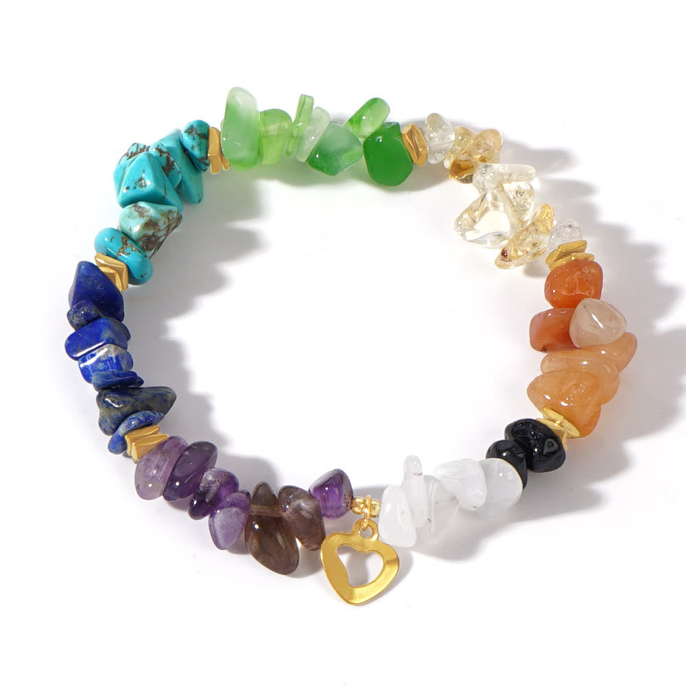 Bracelet extensible Olivenorma en cristal de guérison arc-en-ciel et gravier - image 7