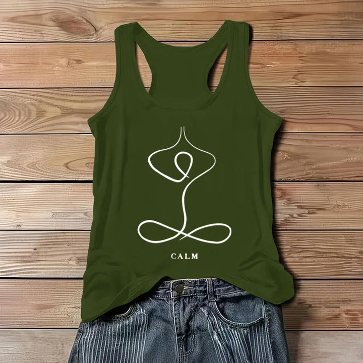T-shirt de yoga Olivenorma « CALM » et « BREATH » Débardeur spirituel - CALME - Vert - 3XL - image 11
