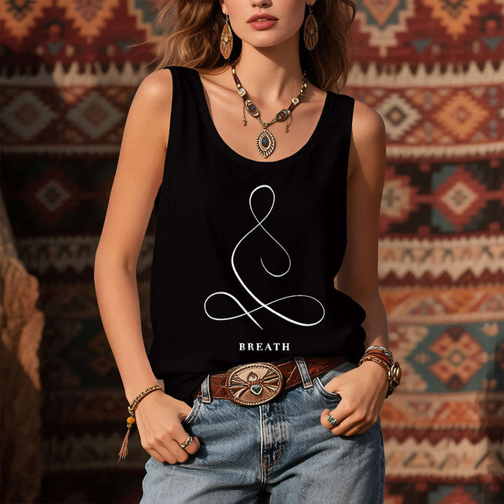 T-shirt de yoga Olivenorma « CALM » et « BREATH » Débardeur spirituel - image 15
