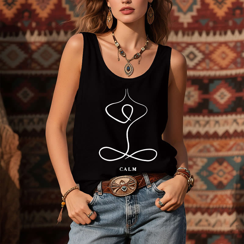 T-shirt de yoga Olivenorma « CALM » et « BREATH » Débardeur spirituel - image 4