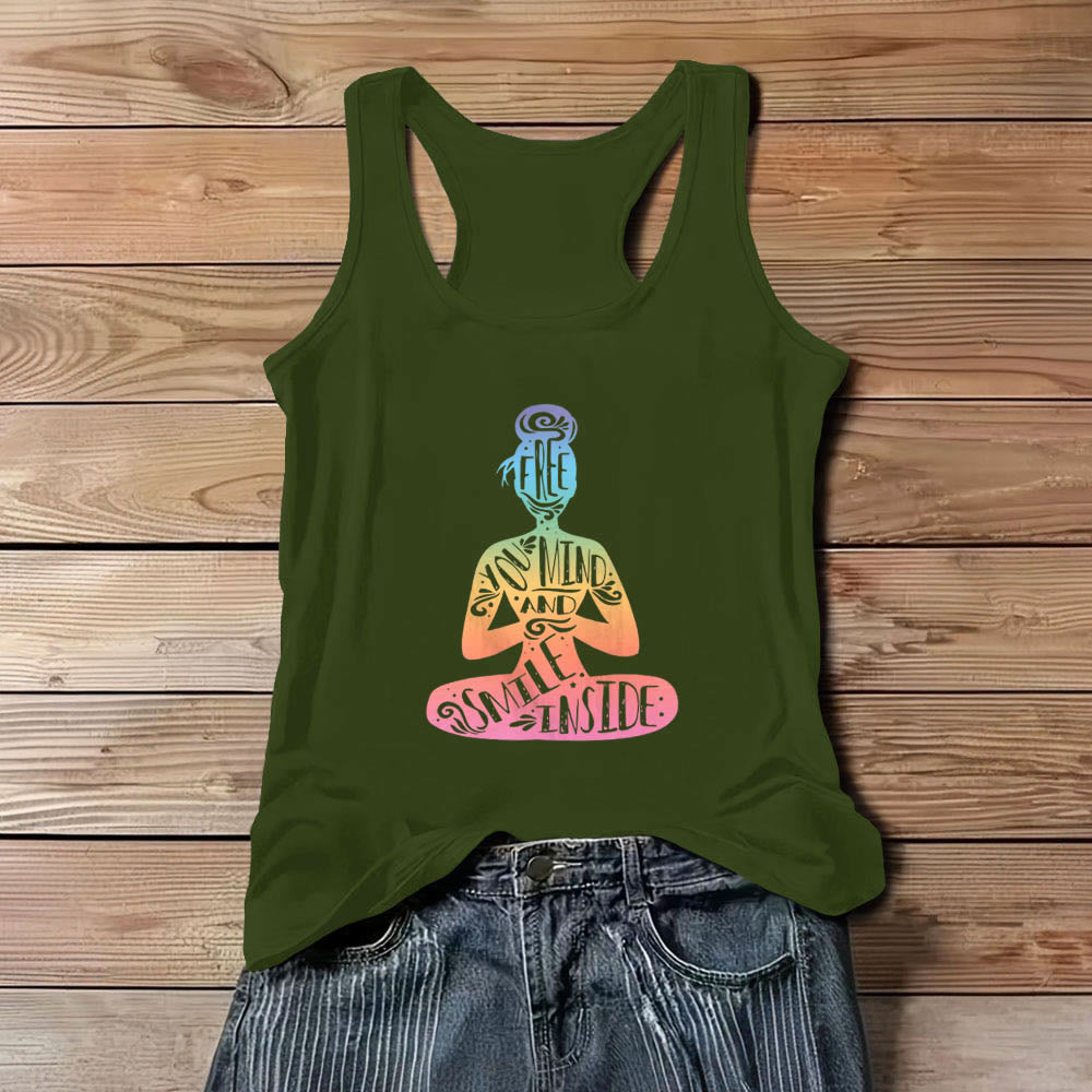 Débardeur de méditation des chakras Olivenorma « LIBÉREZ VOTRE ESPRIT ET SOURIEZ À L'INTÉRIEUR » - Vert - 3XL - image 12