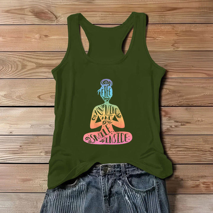 Débardeur de méditation des chakras Olivenorma « LIBÉREZ VOTRE ESPRIT ET SOURIEZ À L'INTÉRIEUR » - Vert - 3XL - image 12