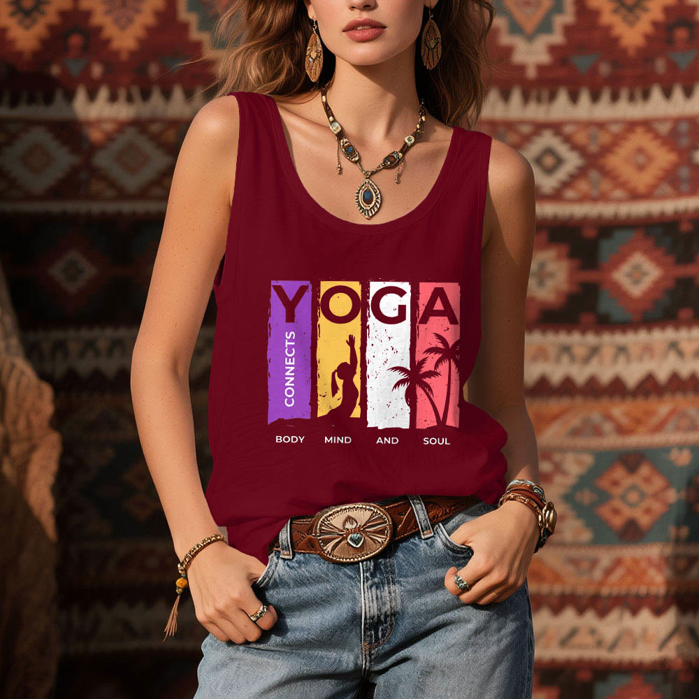 Débardeur graphique Olivenorma « YOGA CONNECTE LE CORPS, L'ESPRIT ET L'ÂME » pour femme - image 5