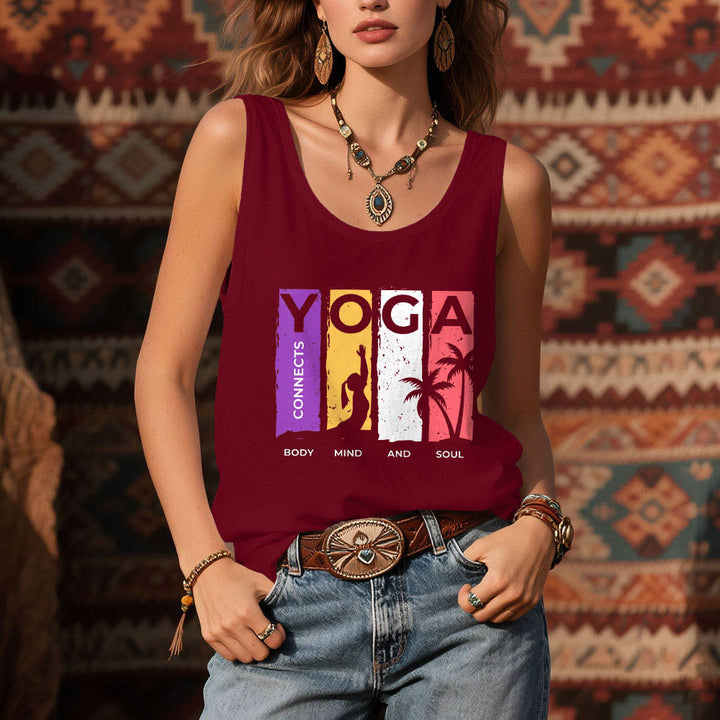 Débardeur graphique Olivenorma « YOGA CONNECTE LE CORPS, L'ESPRIT ET L'ÂME » pour femme - image 5