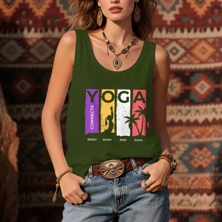 Débardeur graphique Olivenorma « YOGA CONNECTE LE CORPS, L'ESPRIT ET L'ÂME » pour femme - image 7
