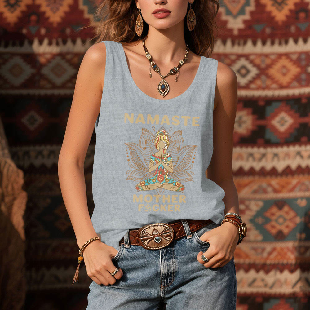Olivenorma « NAMASTE MOTHER F*CKER » Débardeur de méditation Lotus Chemise spirituelle - image 8