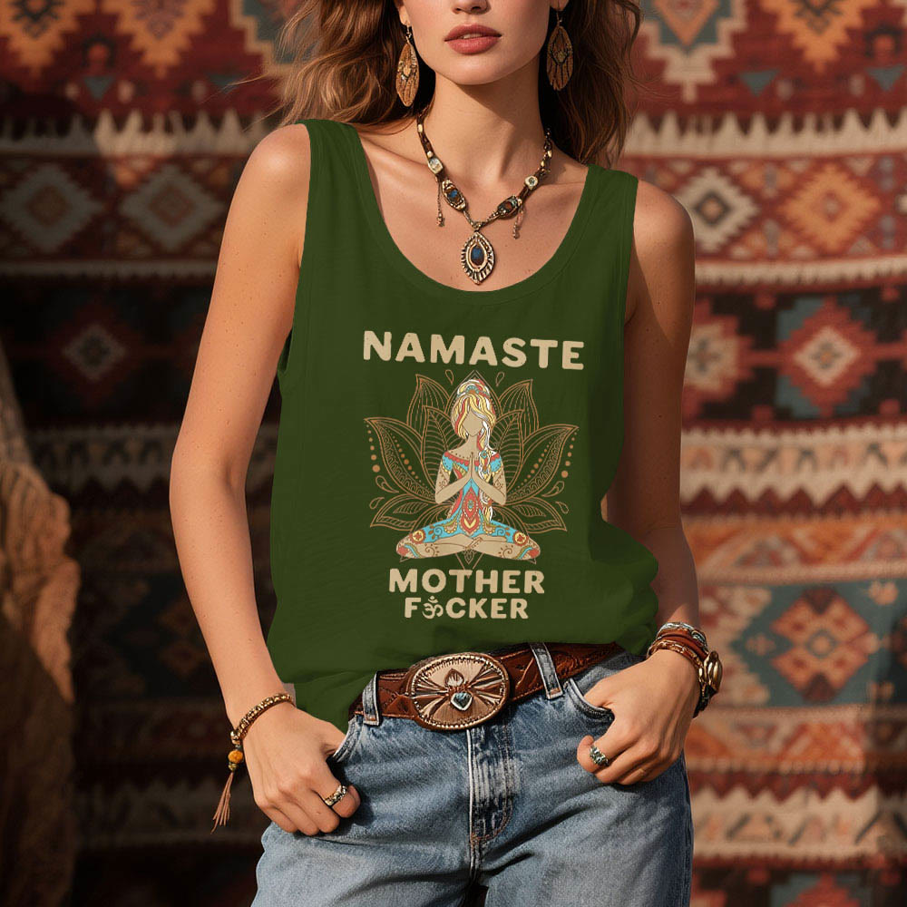 Olivenorma « NAMASTE MOTHER F*CKER » Débardeur de méditation Lotus Chemise spirituelle - image 12
