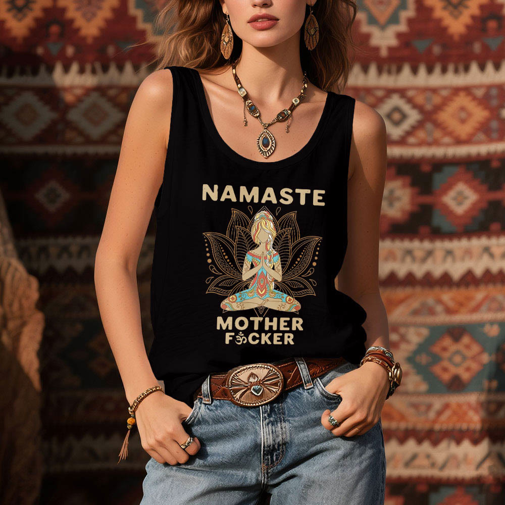 Olivenorma « NAMASTE MOTHER F*CKER » Débardeur de méditation Lotus Chemise spirituelle - image 2