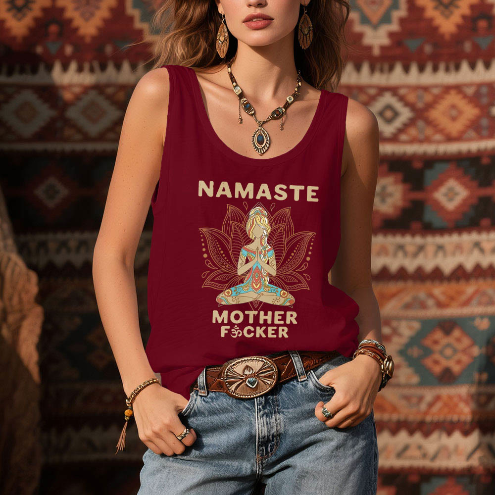 Olivenorma « NAMASTE MOTHER F*CKER » Débardeur de méditation Lotus Chemise spirituelle - image 11