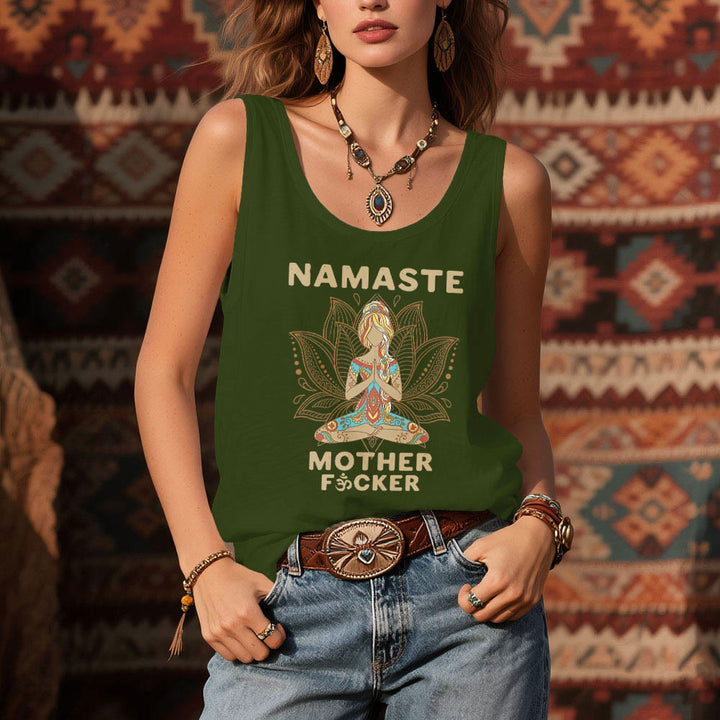 Olivenorma « NAMASTE MOTHER F*CKER » Débardeur de méditation Lotus Chemise spirituelle - image 13