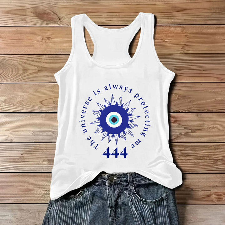 T-shirt spirituel Olivenorma « 444 » contre le mauvais œil et la protection contre le mal - Blanc - 3XL - image 0