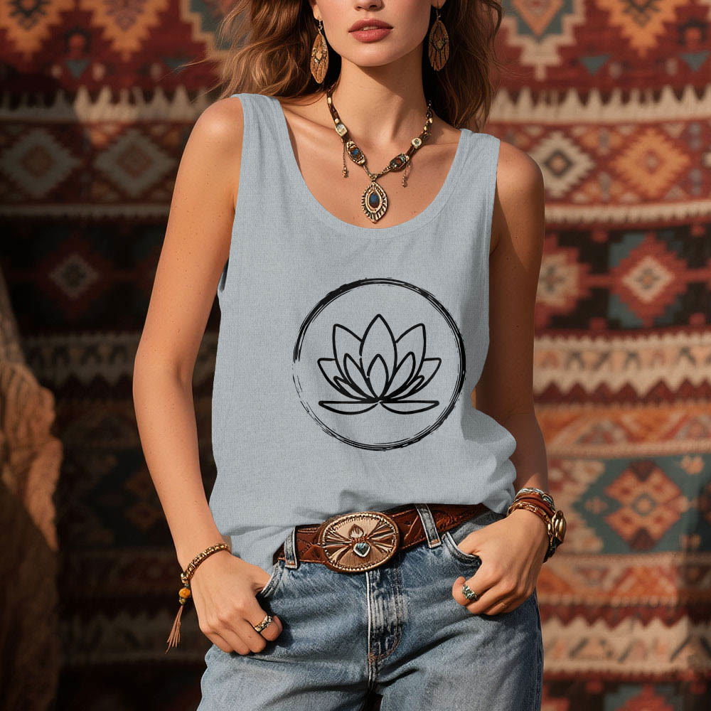 Débardeur Olivenorma Fleurs de Lotus Paisible et Spirituel - image 10