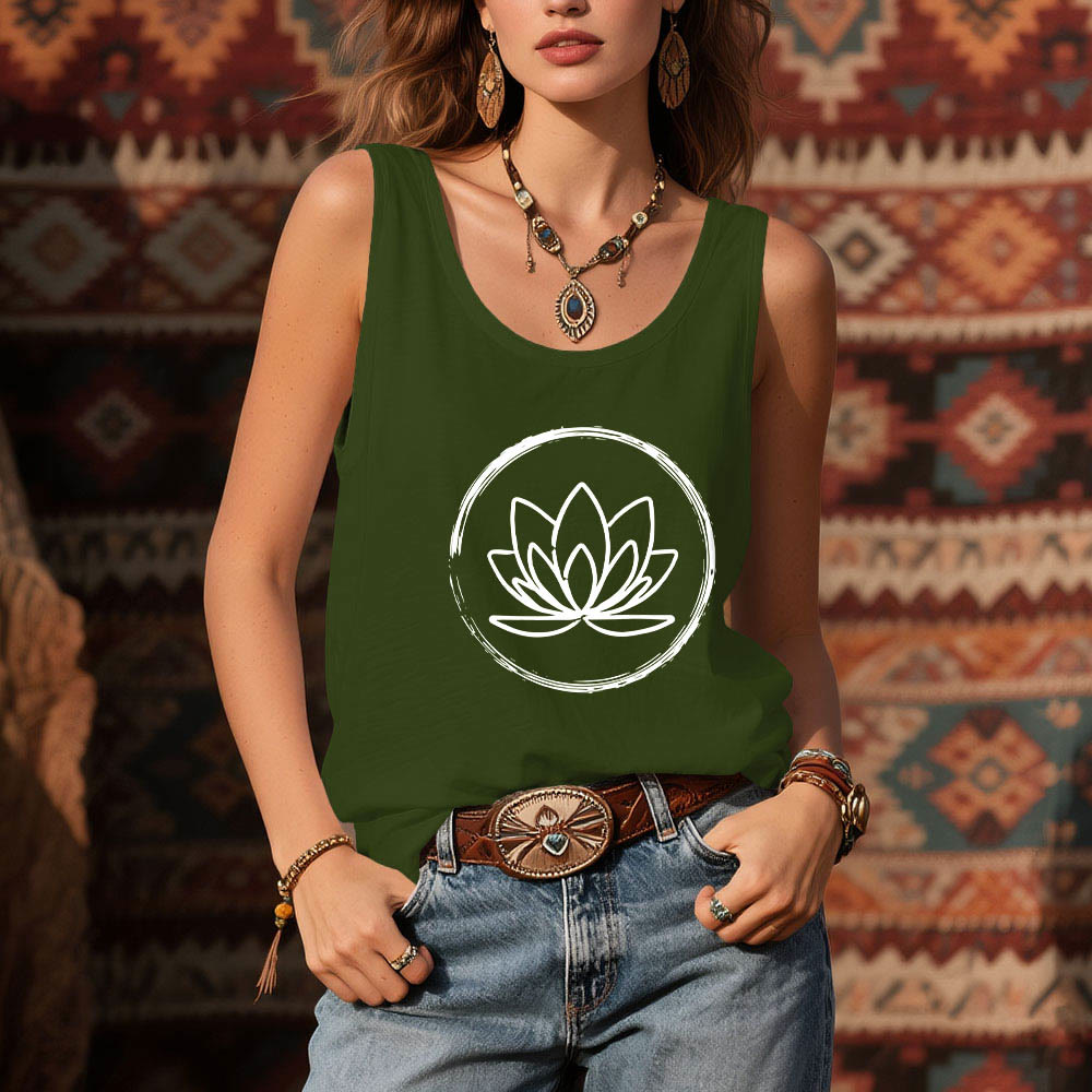 Débardeur Olivenorma Fleurs de Lotus Paisible et Spirituel - image 13