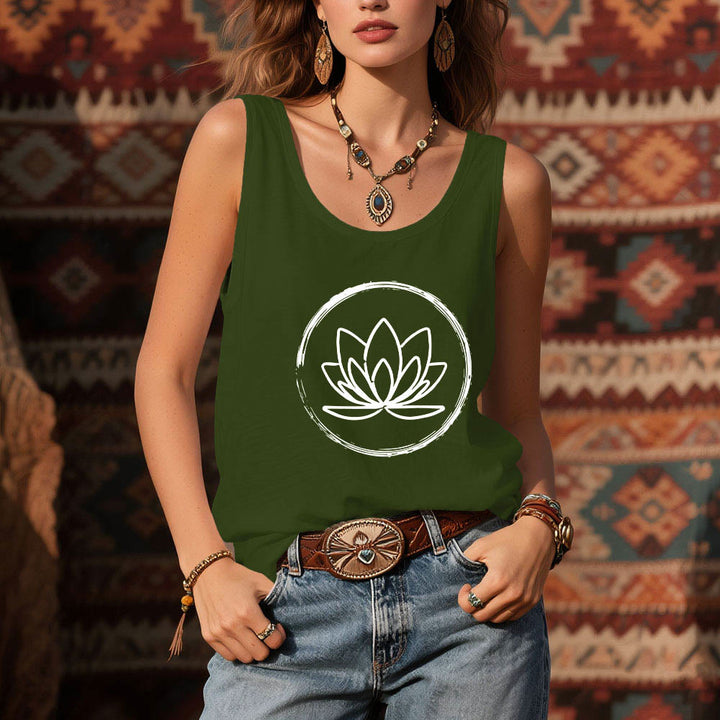 Débardeur Olivenorma Fleurs de Lotus Paisible et Spirituel - image 13