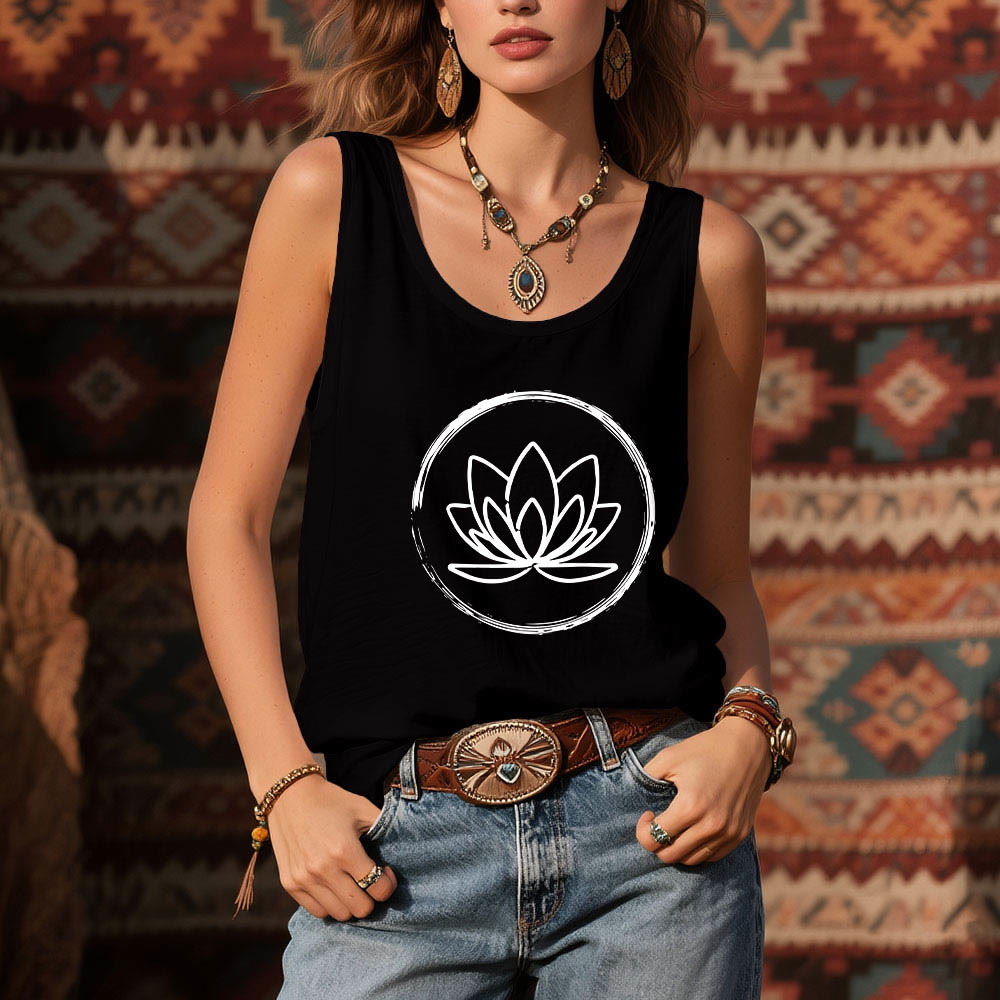 Débardeur Olivenorma Fleurs de Lotus Paisible et Spirituel - image 8