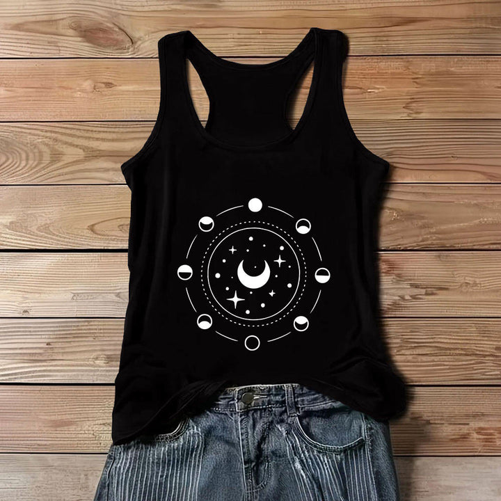 Débardeur dos nageur Olivenorma Celestial Moon Phases pour femme - Noir - 3XL - image 1