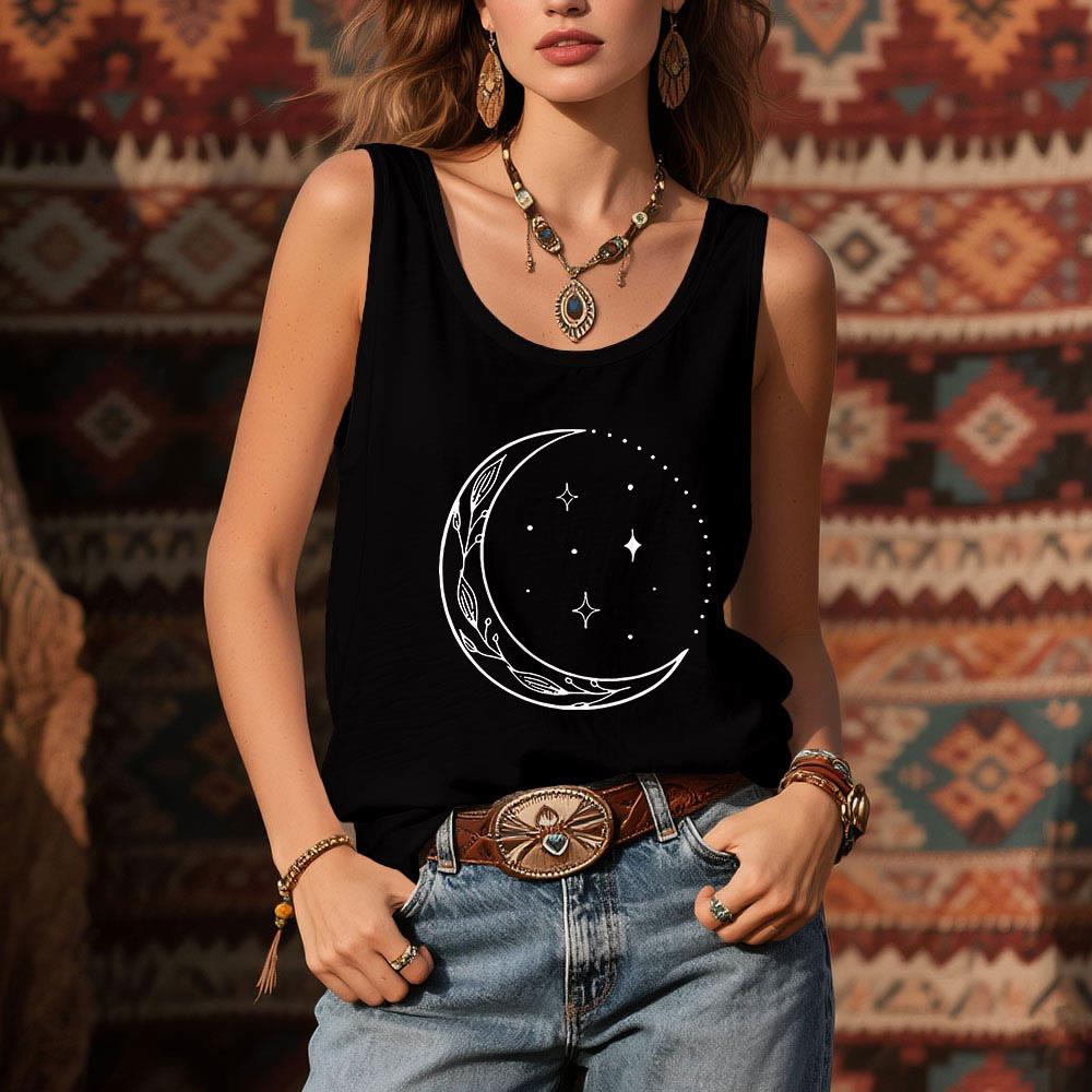 Débardeur de yoga Olivenorma Crescent Moon Stars Celestial pour femme - image 1