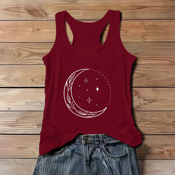 Débardeur de yoga Olivenorma Crescent Moon Stars Celestial pour femme - Rouge - 3XL - image 9