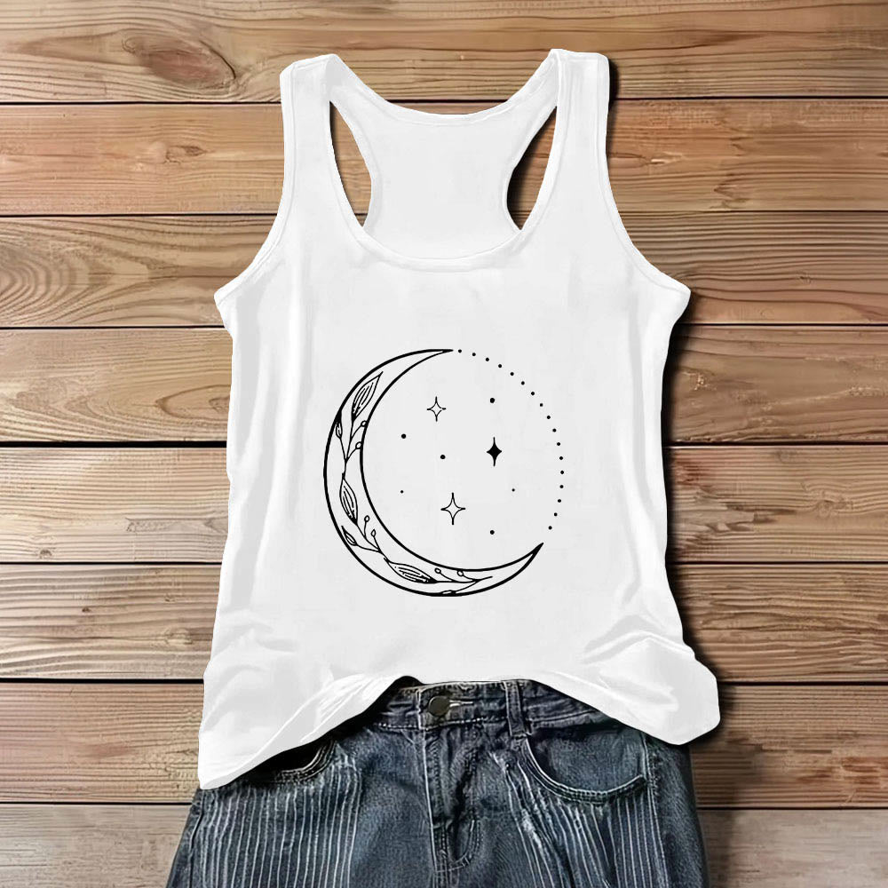 Débardeur de yoga Olivenorma Crescent Moon Stars Celestial pour femme - Blanc - 3XL - image 6