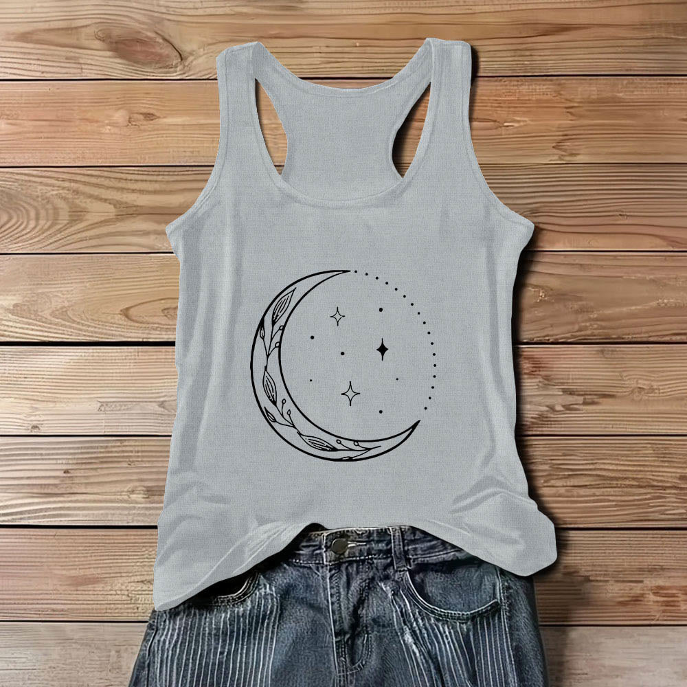 Débardeur de yoga Olivenorma Crescent Moon Stars Celestial pour femme - Gris - 3XL - image 8
