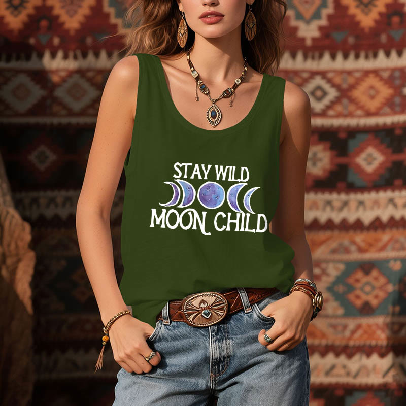 T-shirt Olivenorma « STAY WILD, MOON CHILD » doux et spirituel avec phases de lune - image 13