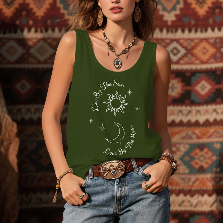 Débardeur confort Olivenorma « Live By The Sun, Love By The Moon » Moon & Sun - image 2