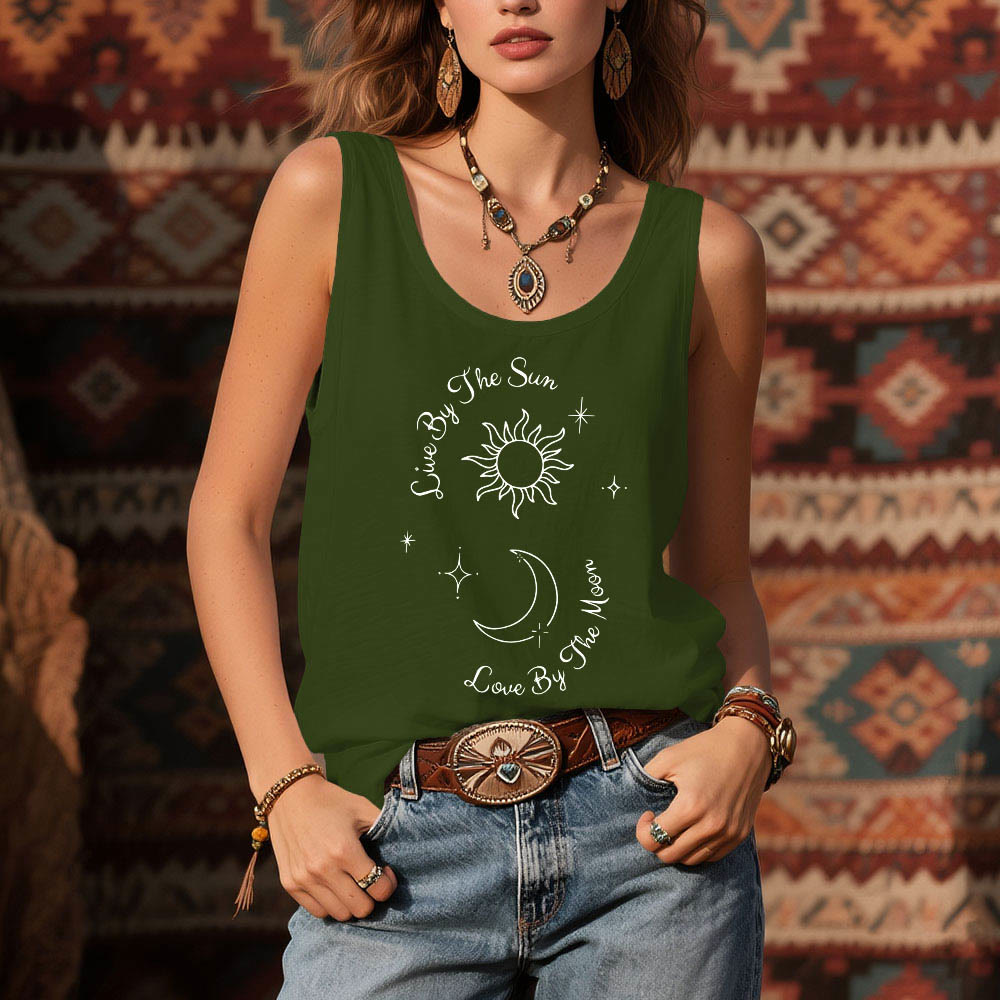 Débardeur confort Olivenorma « Live By The Sun, Love By The Moon » Moon & Sun - image 1