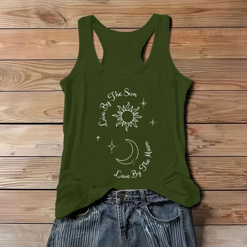 Débardeur confort Olivenorma « Live By The Sun, Love By The Moon » Moon & Sun - Vert - 3XL - image 0