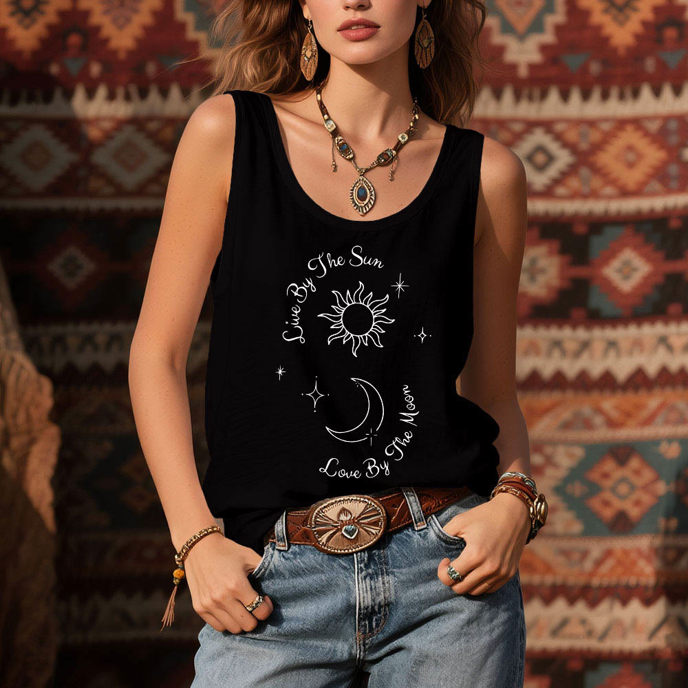 Débardeur confort Olivenorma « Live By The Sun, Love By The Moon » Moon & Sun - image 9