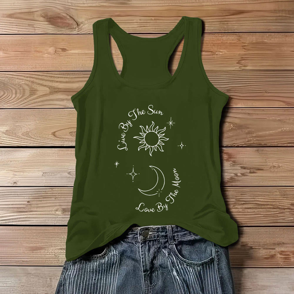Débardeur confort Olivenorma « Live By The Sun, Love By The Moon » Moon & Sun - Vert - 3XL - image 0