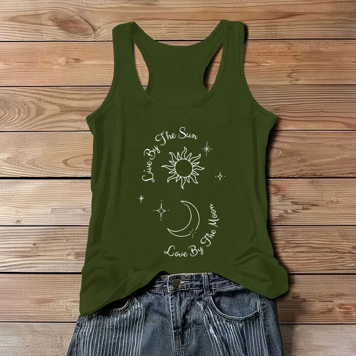 Débardeur confort Olivenorma « Live By The Sun, Love By The Moon » Moon & Sun - Vert - 3XL - image 0