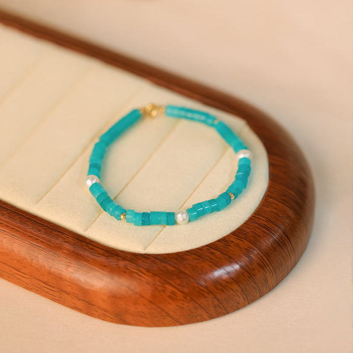 Bracelet de perles Olivenorma en rhodochrosite naturelle pour attirer l'amour - Amazonite - image 11