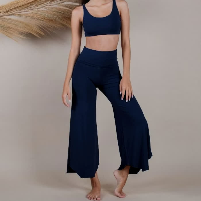 Pantalon de yoga court évasé taille haute Olivenorma - Marine - 2XL - image 19