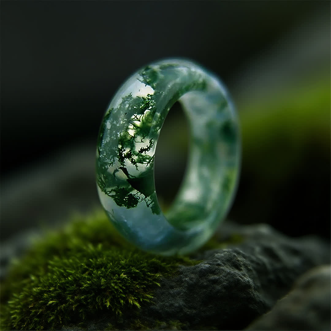 Bague en agate mousse Olivenorma« Murmures du bosquet » - image 4