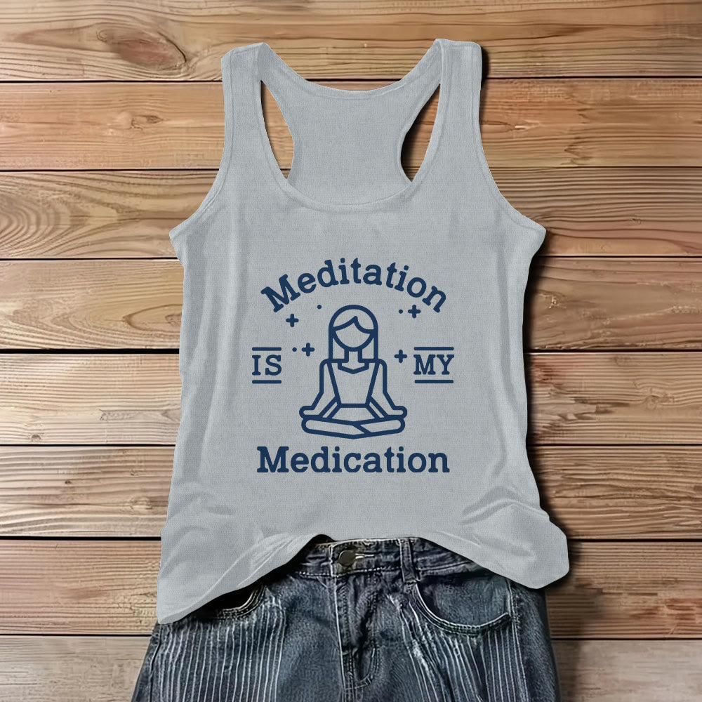 T-shirt de yoga Olivenorma « LA MÉDITATION EST MON MÉDICAMENT » - Gris - 3XL - image 6