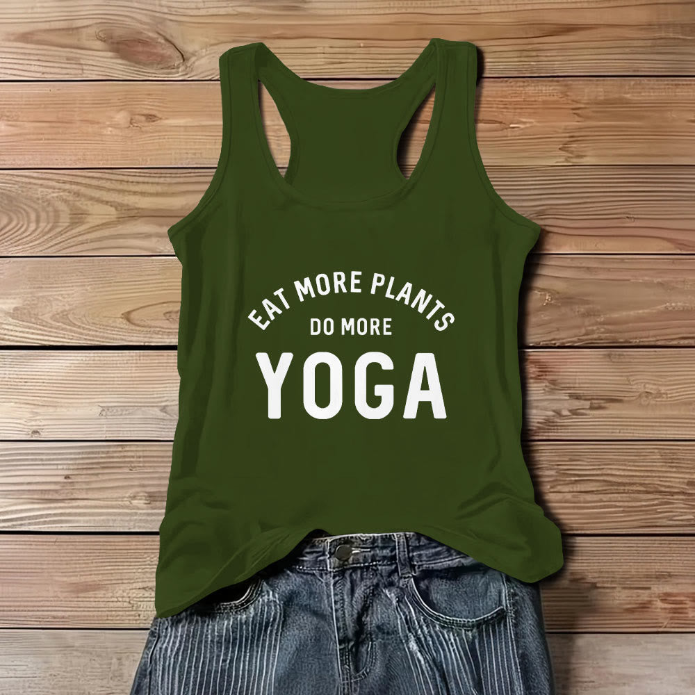 T-shirt sans manches Olivenorma « MANGEZ PLUS DE PLANTES, FAITES PLUS DE YOGA » - Vert - 3XL - image 10