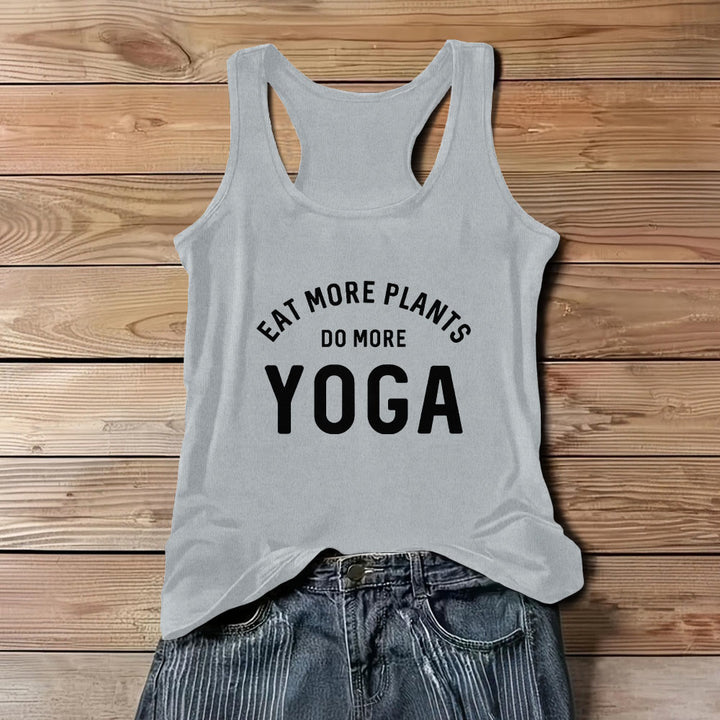 T-shirt sans manches Olivenorma « MANGEZ PLUS DE PLANTES, FAITES PLUS DE YOGA » - Gris - 3XL - image 8