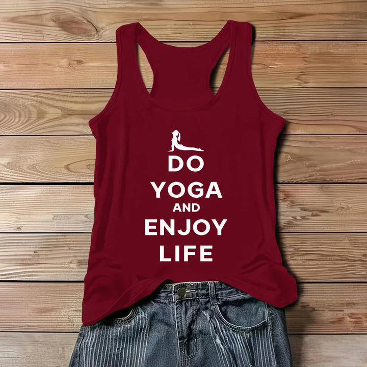 T-shirt spirituel Olivenorma « Faites du yoga et profitez de la vie » Débardeur doux sans manches pour femme - Rouge - 3XL - image 10
