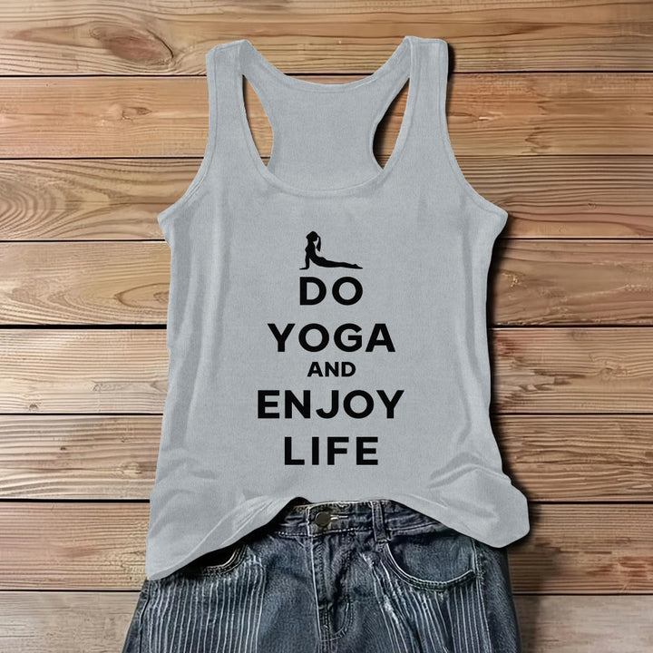 T-shirt spirituel Olivenorma « Faites du yoga et profitez de la vie » Débardeur doux sans manches pour femme - Gris - 3XL - image 8