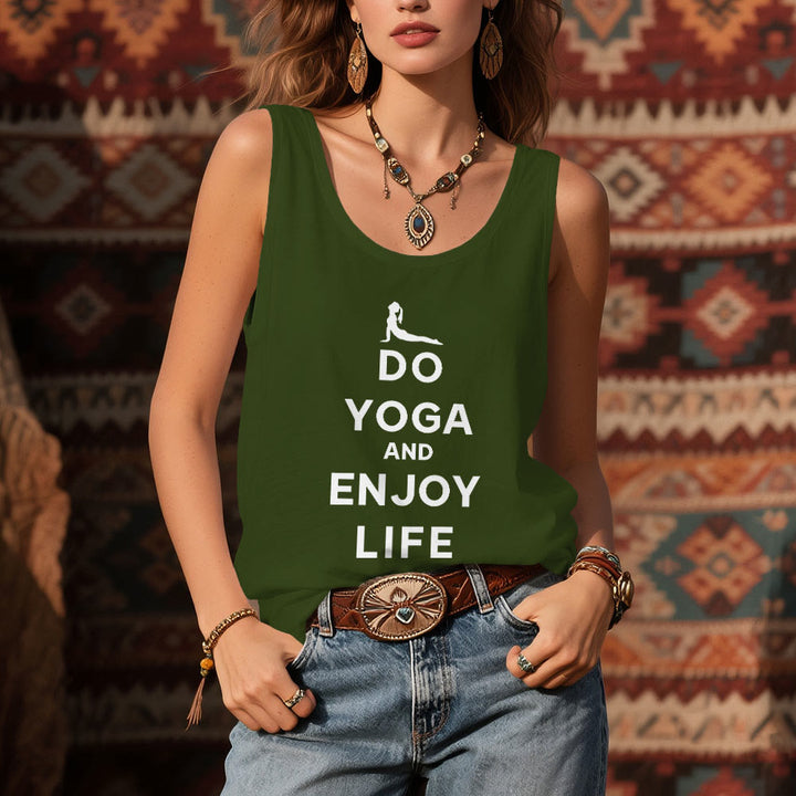 T-shirt spirituel Olivenorma « Faites du yoga et profitez de la vie » Débardeur doux sans manches pour femme - image 2