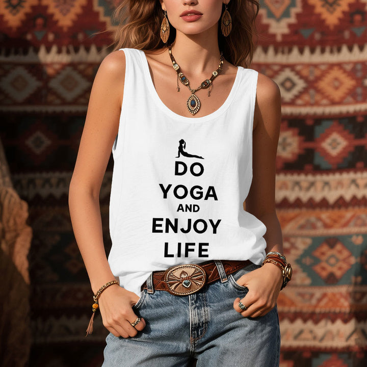 T-shirt spirituel Olivenorma « Faites du yoga et profitez de la vie » Débardeur doux sans manches pour femme - image 8