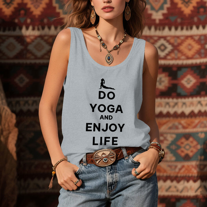 T-shirt spirituel Olivenorma « Faites du yoga et profitez de la vie » Débardeur doux sans manches pour femme - image 9