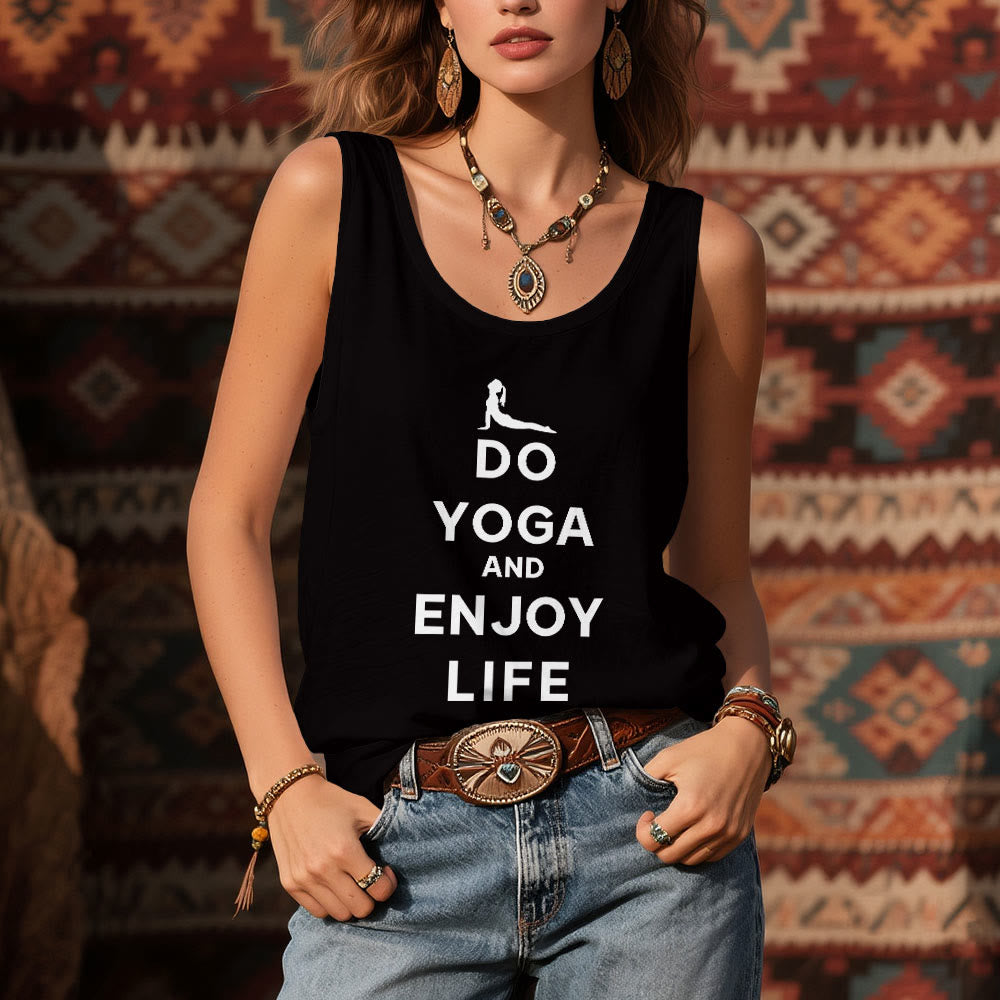 T-shirt spirituel Olivenorma « Faites du yoga et profitez de la vie » Débardeur doux sans manches pour femme - image 6