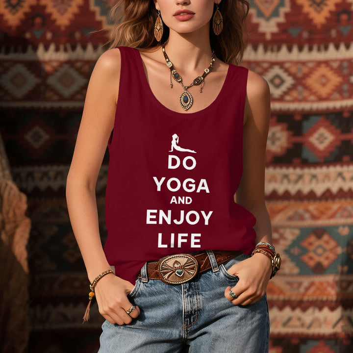 T-shirt spirituel Olivenorma « Faites du yoga et profitez de la vie » Débardeur doux sans manches pour femme - image 12