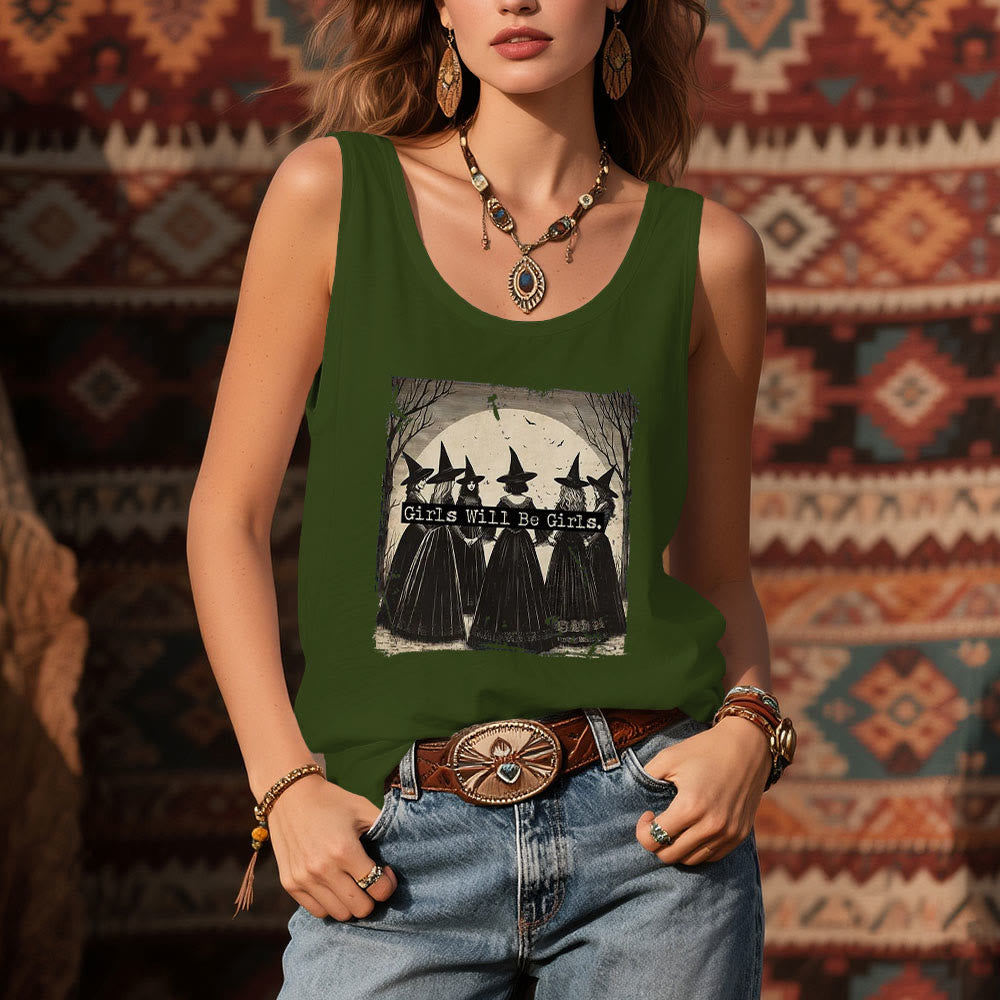 T-shirt sans manches Olivenorma « GIRLS WILL HELP GIRLS » pour filles, Power Witches Spiritual - image 11