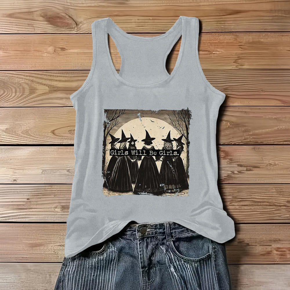T-shirt sans manches Olivenorma « GIRLS WILL HELP GIRLS » pour filles, Power Witches Spiritual - Gris - 3XL - image 8