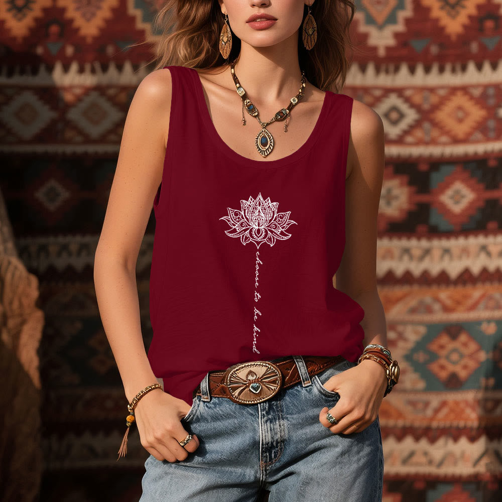 T-shirt Olivenorma manches « Choisissez d'être gentil » avec motif lotus paisible et spirituel - image 12