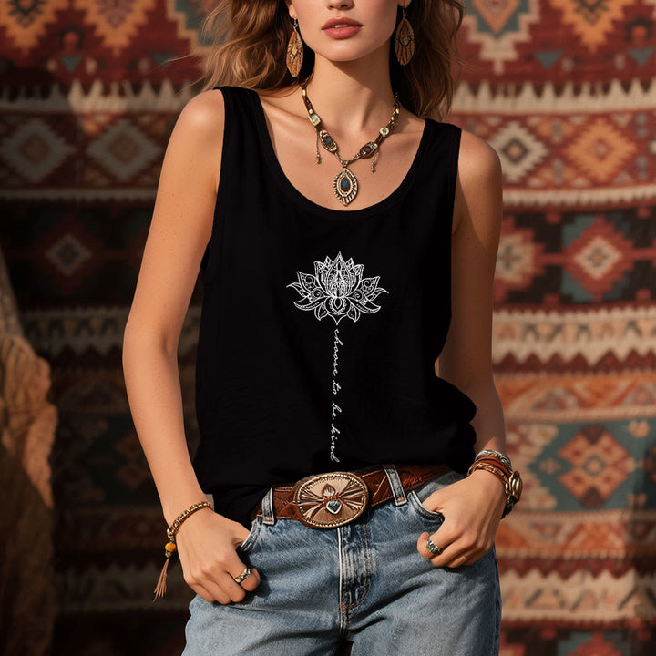 T-shirt Olivenorma manches « Choisissez d'être gentil » avec motif lotus paisible et spirituel - image 6